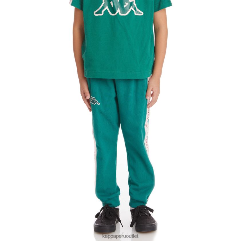 Kappa niños pantalones deportivos anira 2 con cinta del logo para niños verde oscuro 2XPNV6596
