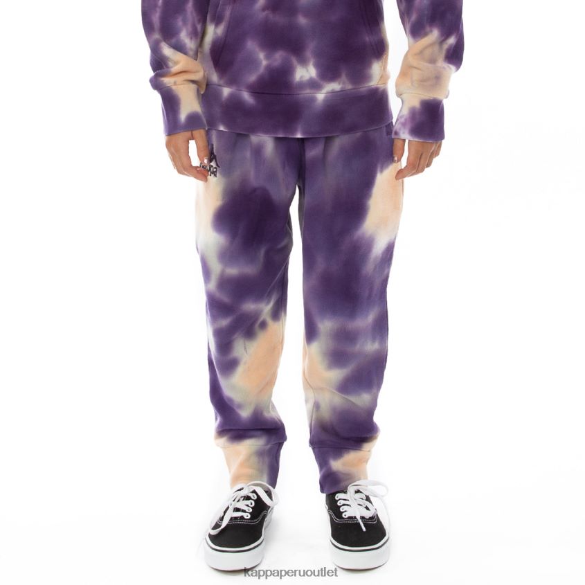 Kappa niños pantalones deportivos de teñido anudado culbio auténticos para niños crema brandy violeta tie-dye 2XPNV6614