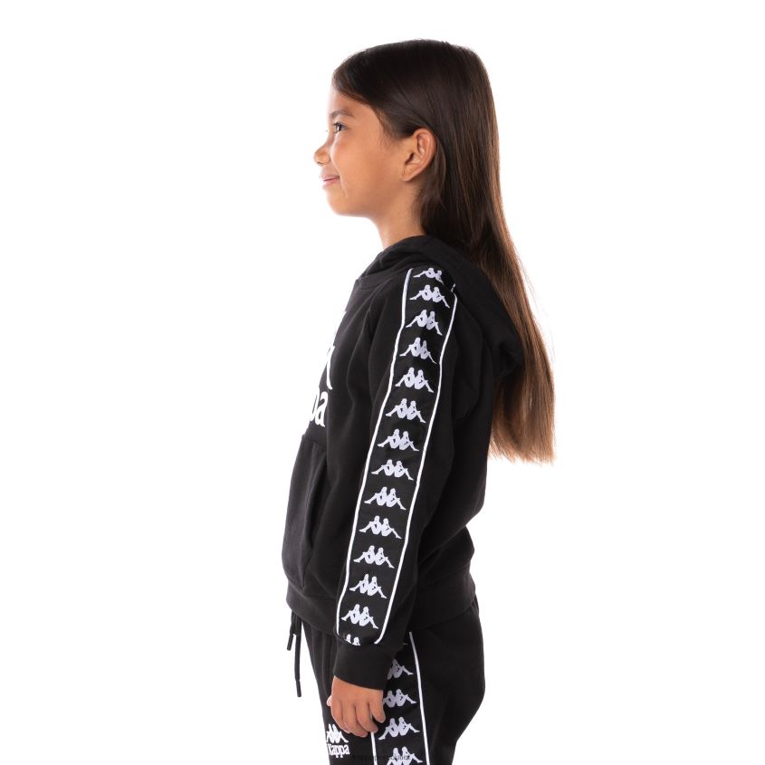 Kappa niños sudadera con capucha 222 banda hurtado 2 para niños negro 2XPNV6516