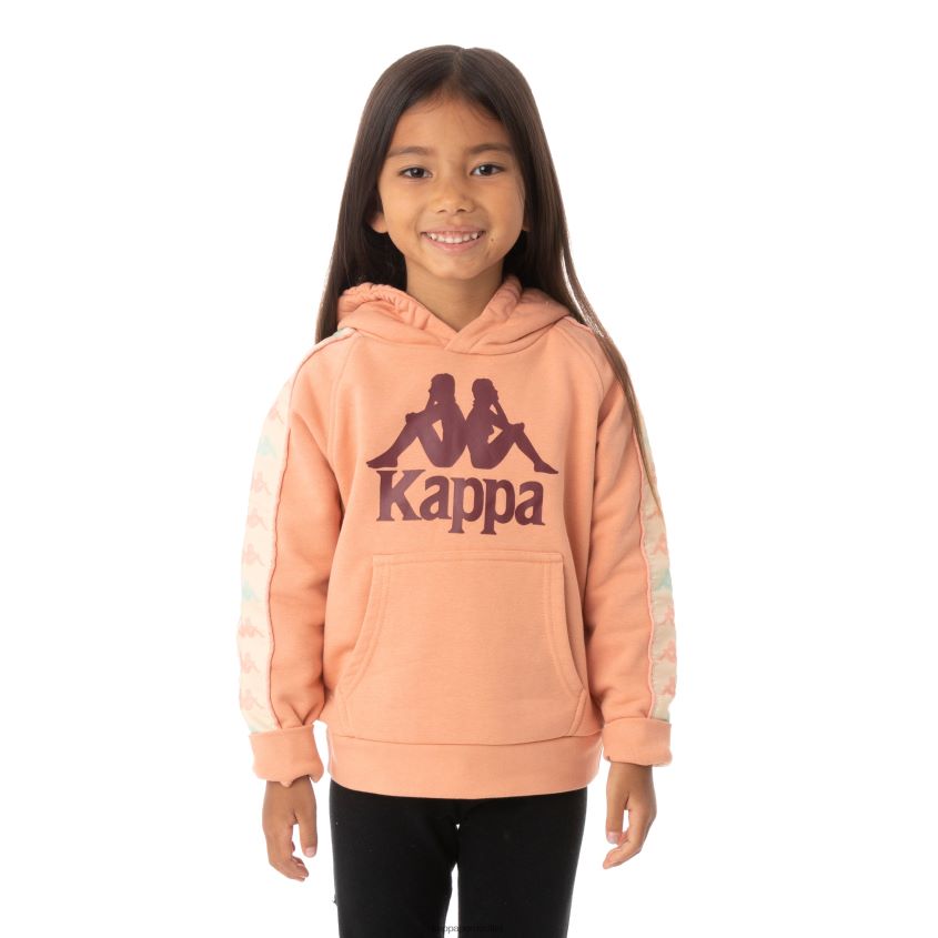 Kappa niños sudadera con capucha 222 banda hurtado 3 para niños coral rosa 2XPNV6551