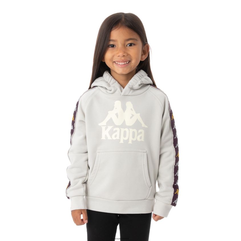 Kappa niños sudadera con capucha 222 banda hurtado 3 para niños gris plata 2XPNV6555