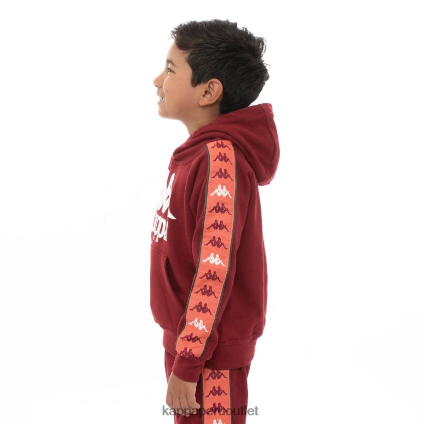 Kappa niños sudadera con capucha 222 banda hurtado 3 para niños rojo oscuro naranja verde 2XPNV6558