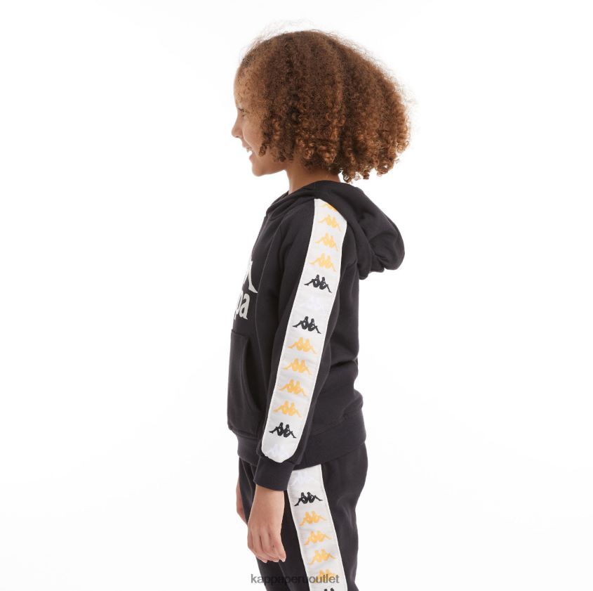 Kappa niños sudadera con capucha 222 banda hurtado 4 para niños humo negro 2XPNV6528
