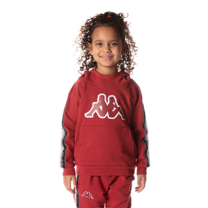 Kappa niños sudadera con capucha y cinta del logo rojo 2XPNV6519