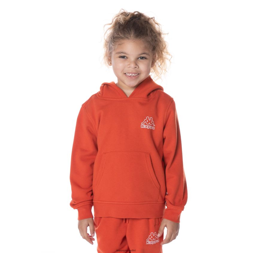 Kappa niños sudadera con capucha y logo de covington para niños naranja quemada 2XPNV6504